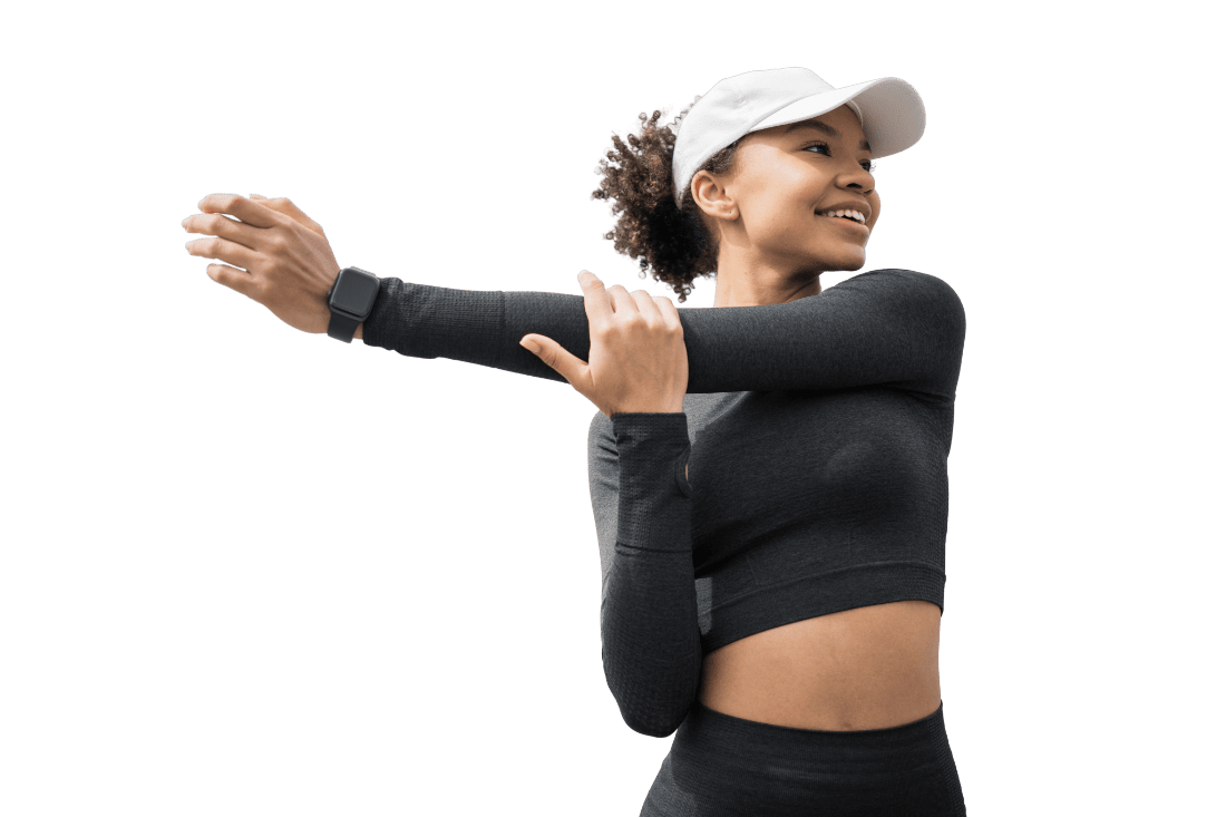 Athlete stretching before a workout